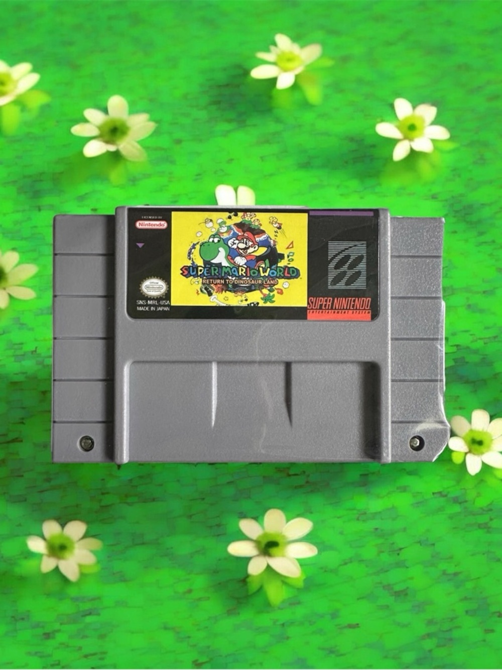 Super Nintendo Super Mario World Game Cartridge - Gray